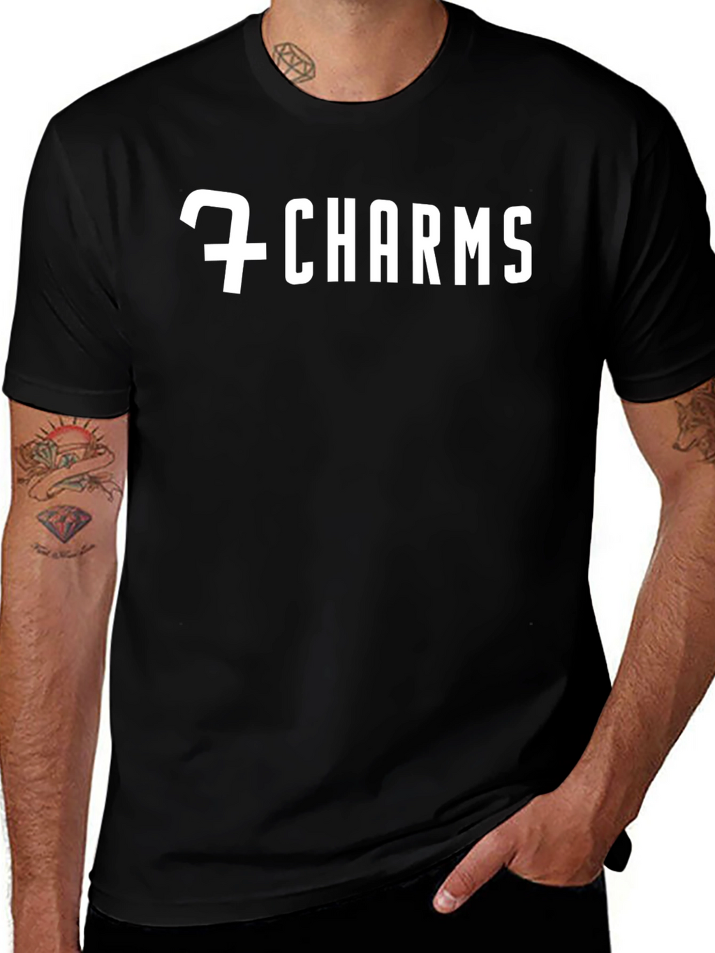 7 Charms Black Graphic Tee