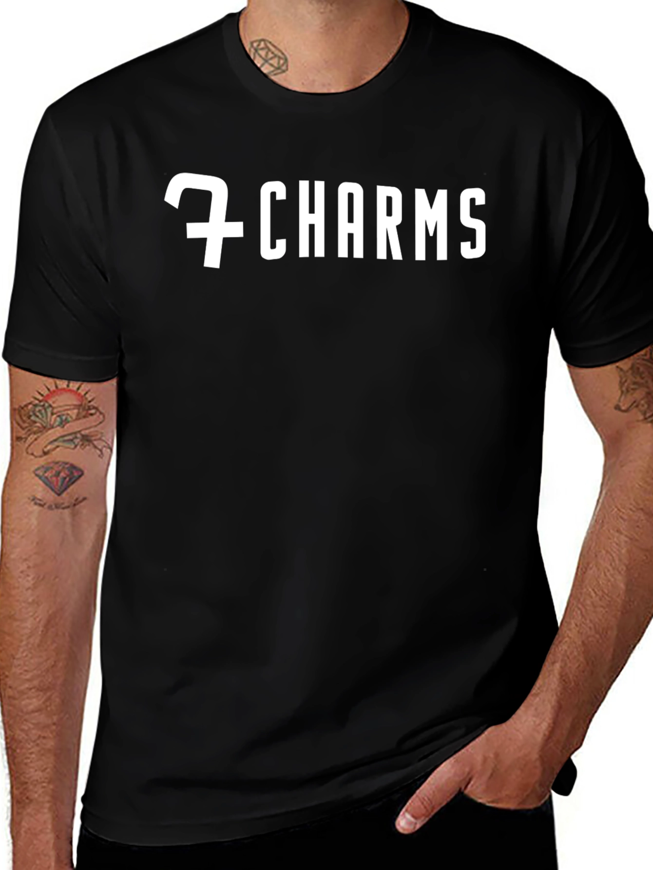 7 Charms Black Graphic Tee