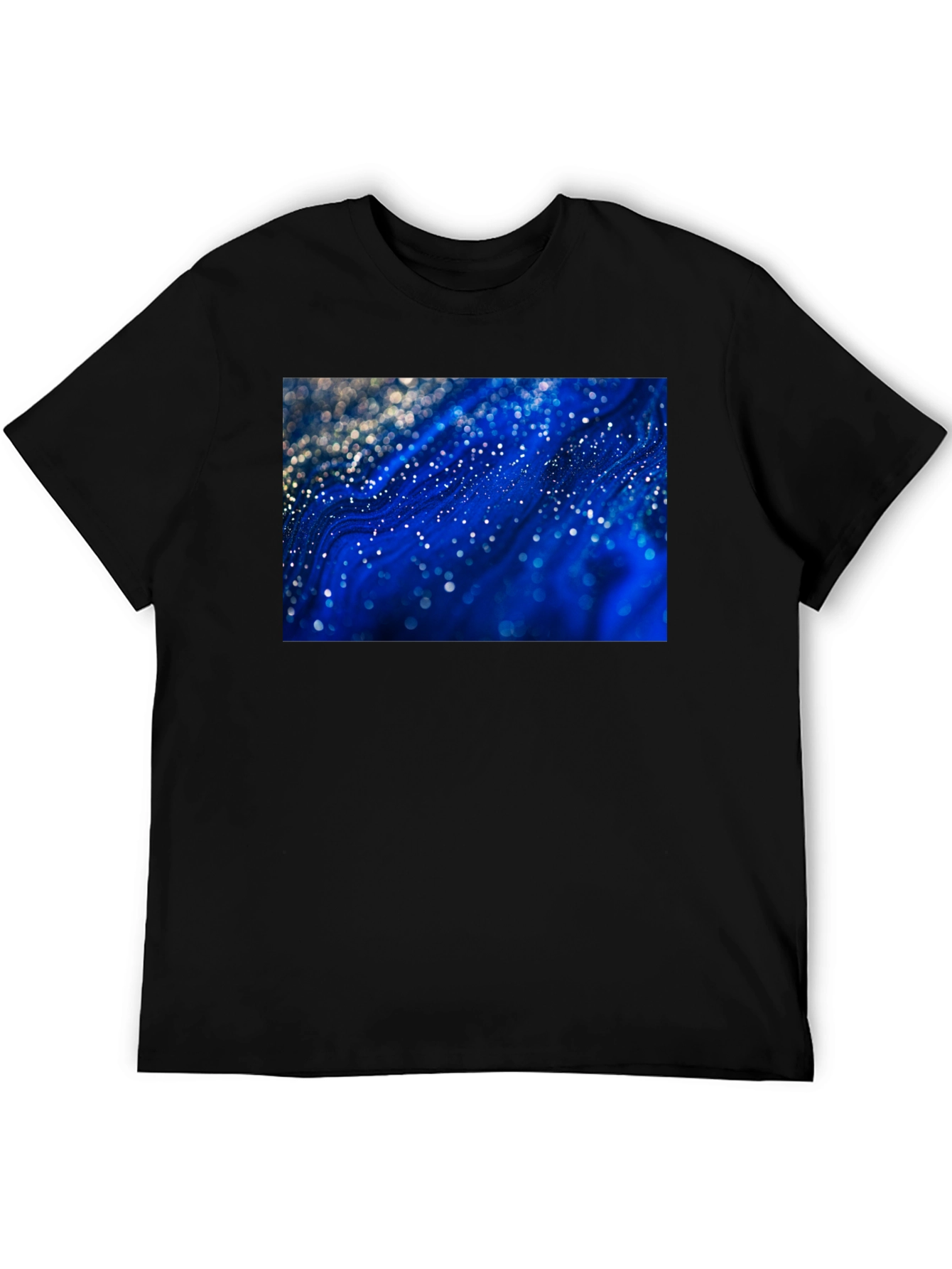 Abstract Galaxy Print Black T-Shirt