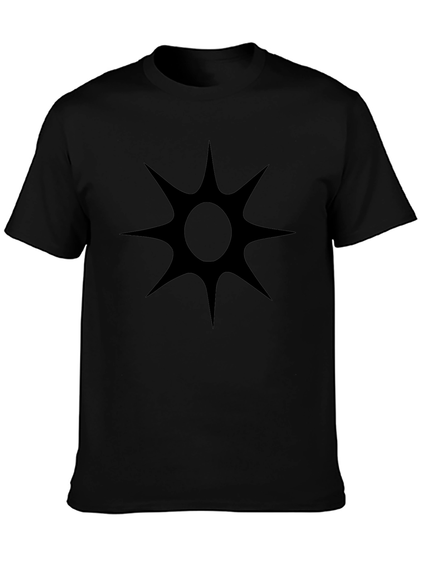 Abstract Starburst Graphic Tee - Black