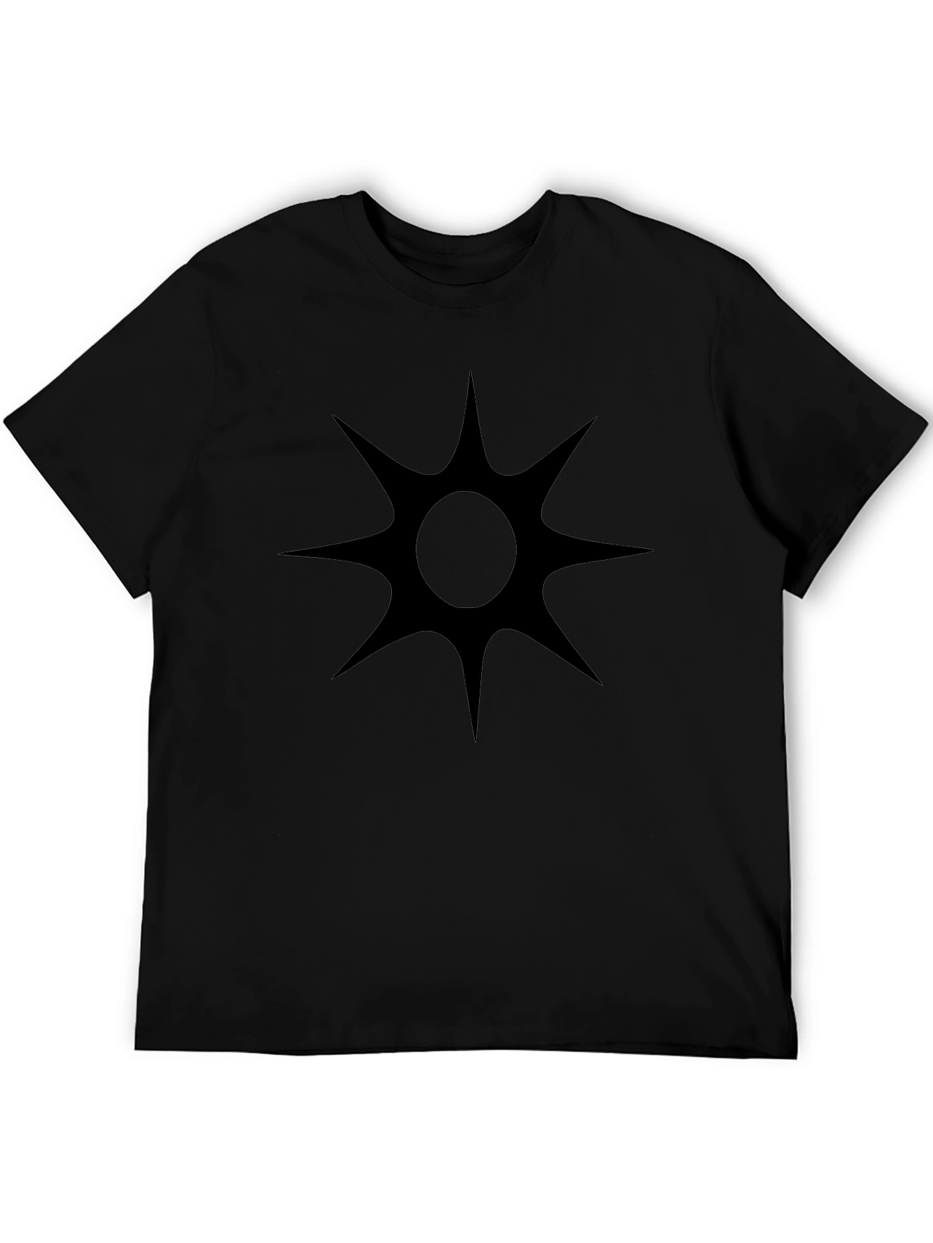 Abstract Starburst Graphic Tee - Black