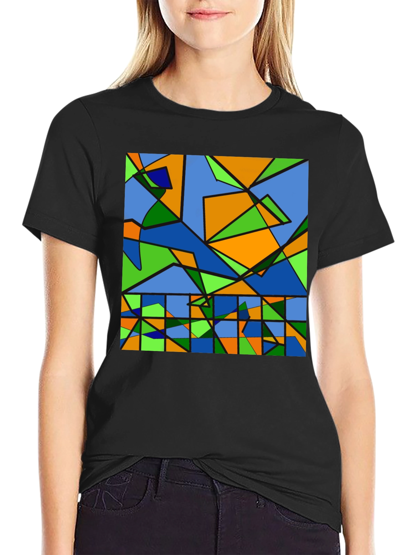 Abstract Geometric Graphic Tee - Modern Art Shirt