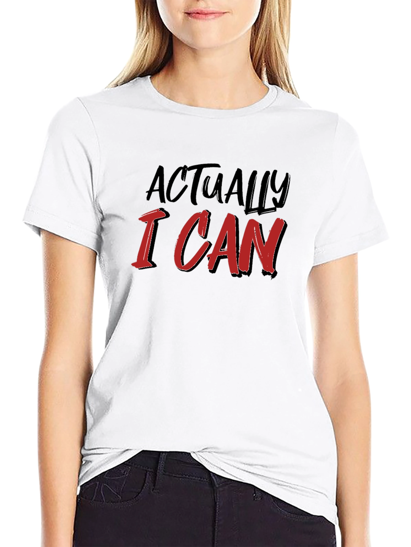 Actually I Can Black T-Shirt