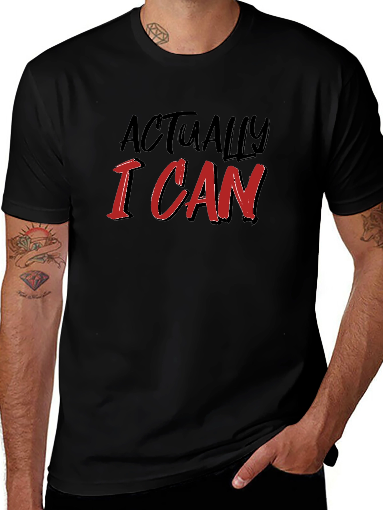 Actually I Can Black T-Shirt