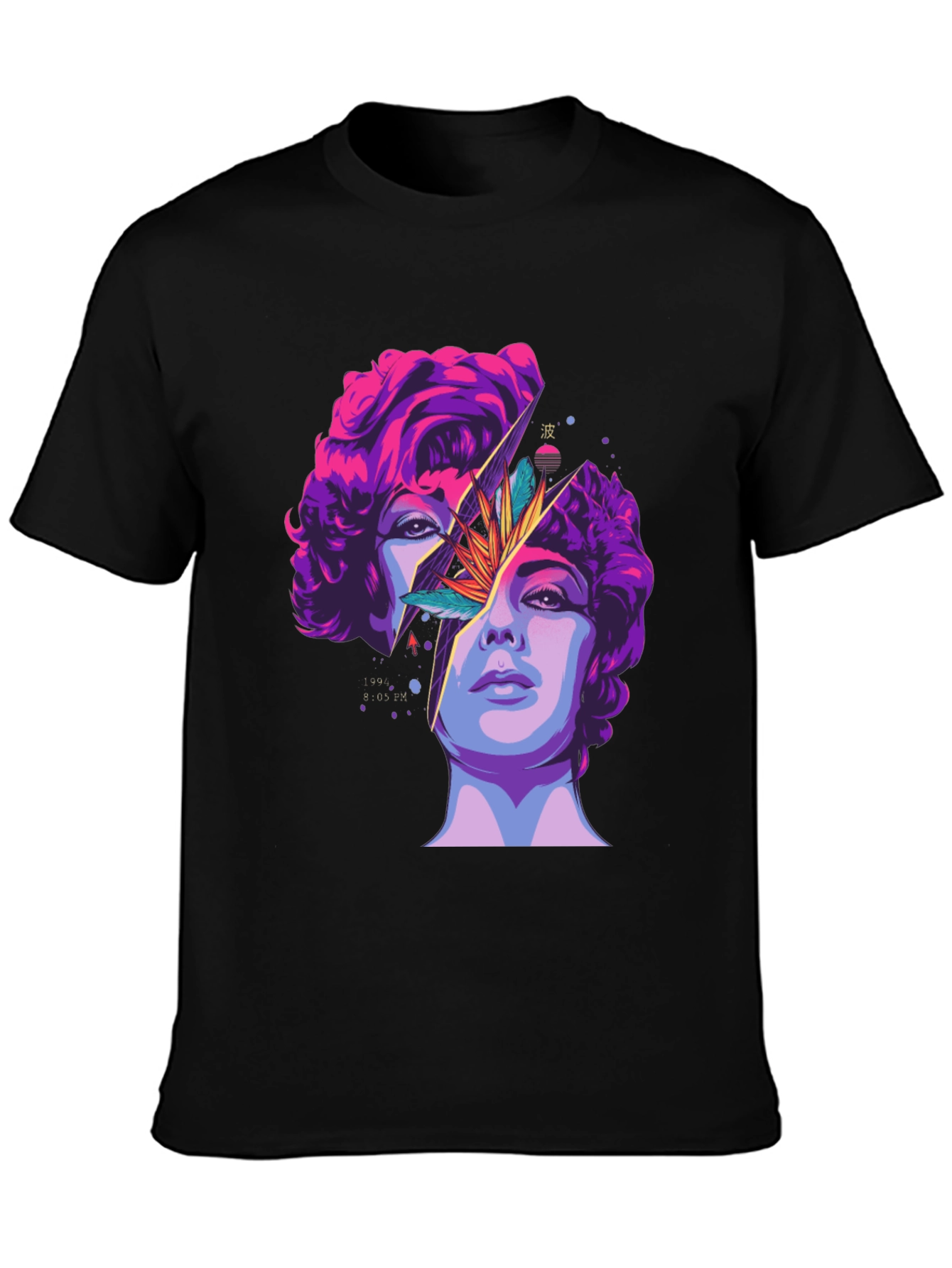 Abstract Broken Face Graphic Tee