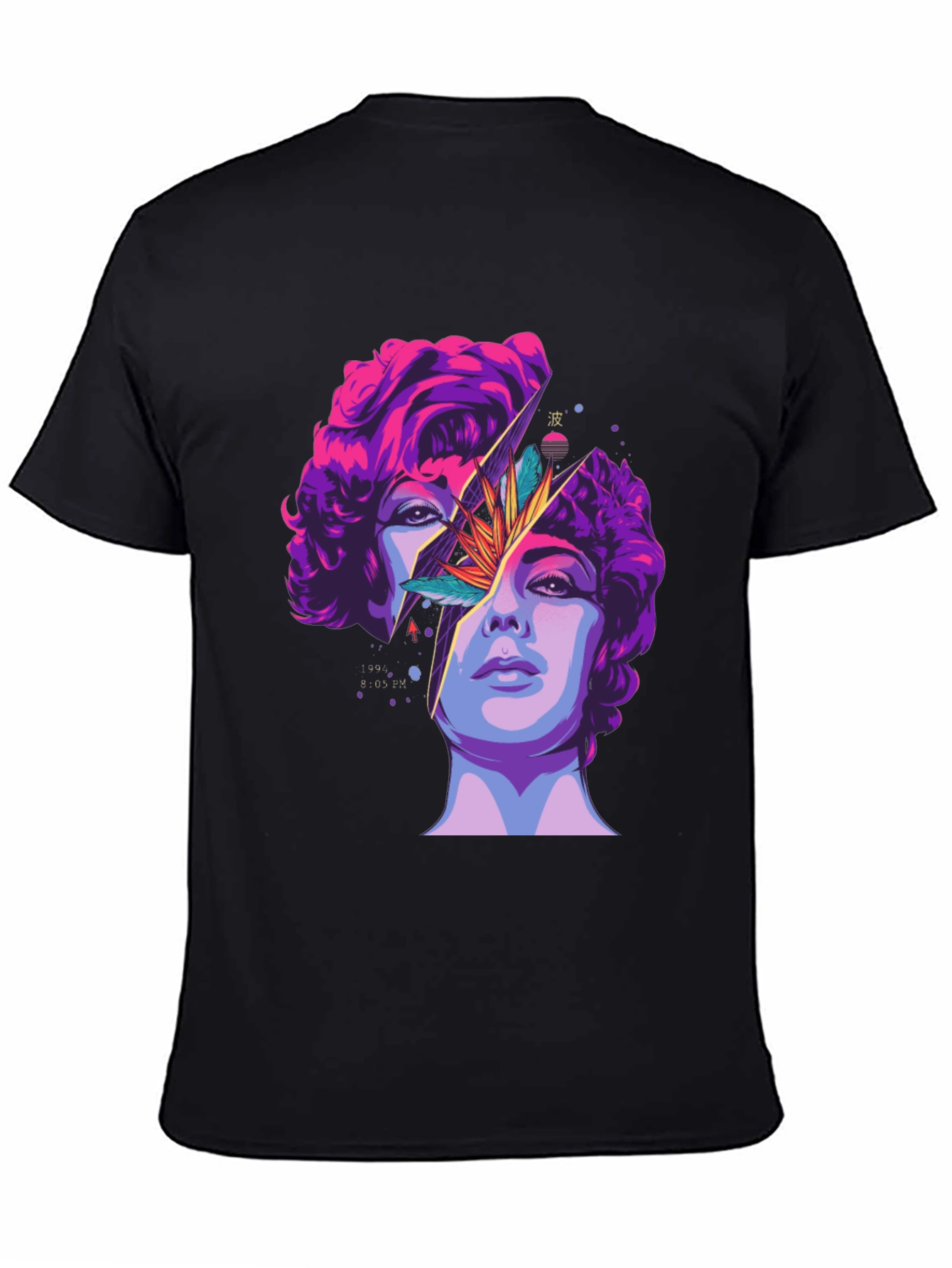 Abstract Broken Face Graphic Tee