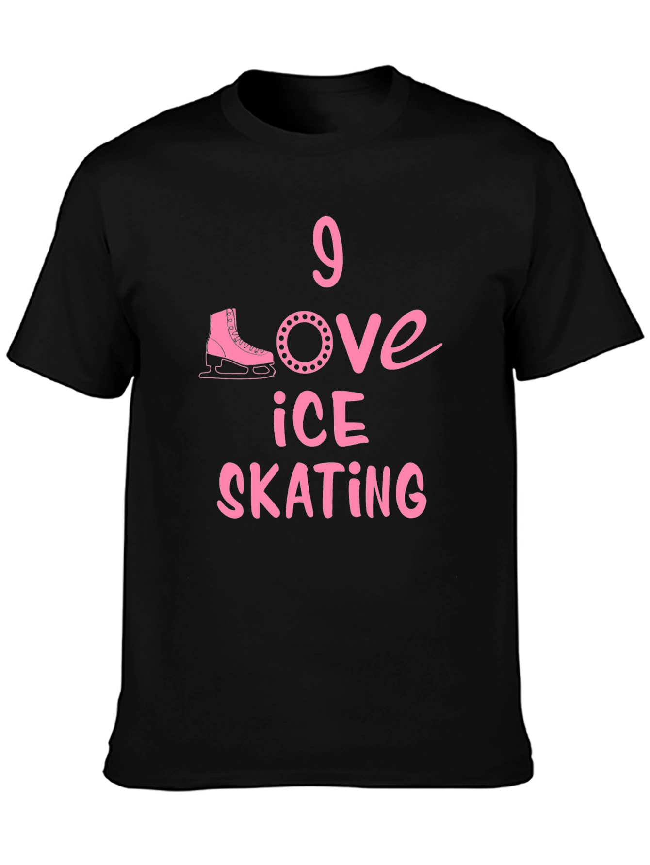 I Love Ice Skating Black T-Shirt