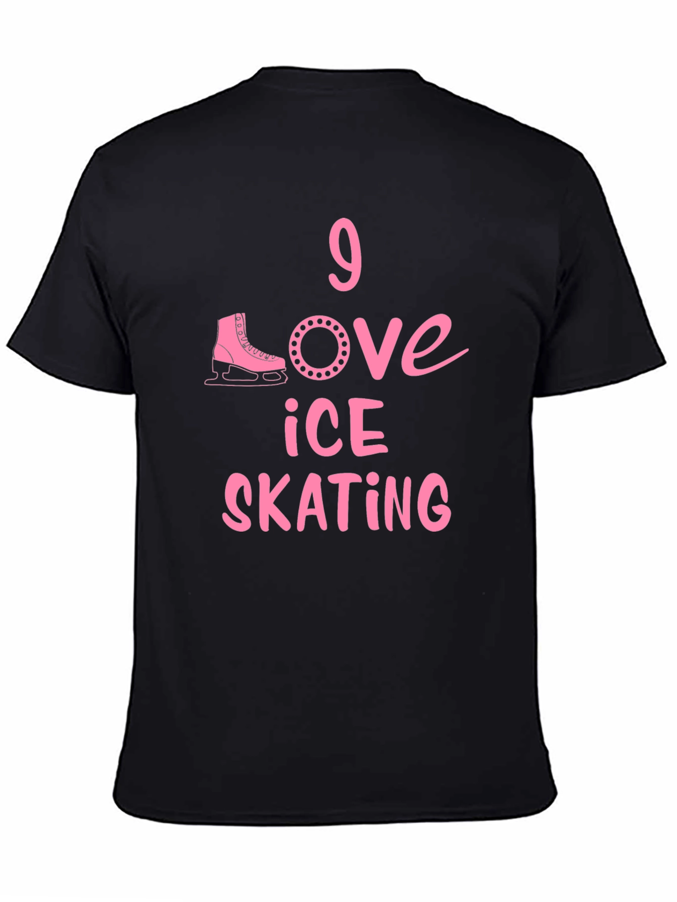 I Love Ice Skating Black T-Shirt