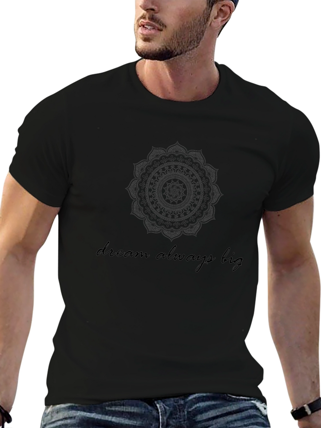 Dream Big Graphic Black Tee