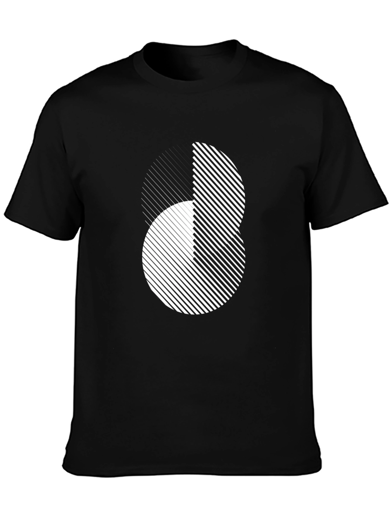 Abstract Graphic Print Black T-Shirt