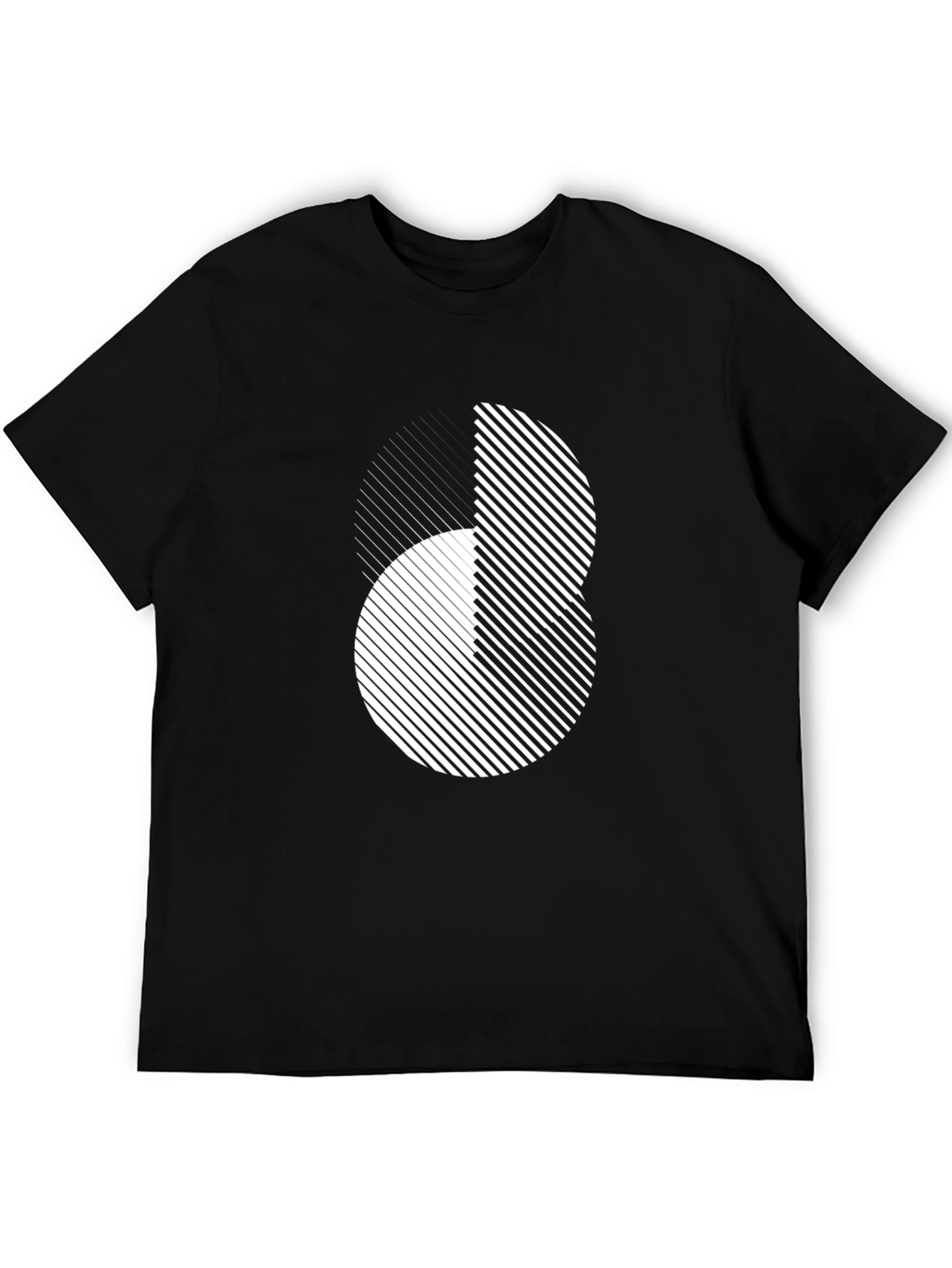Abstract Graphic Print Black T-Shirt