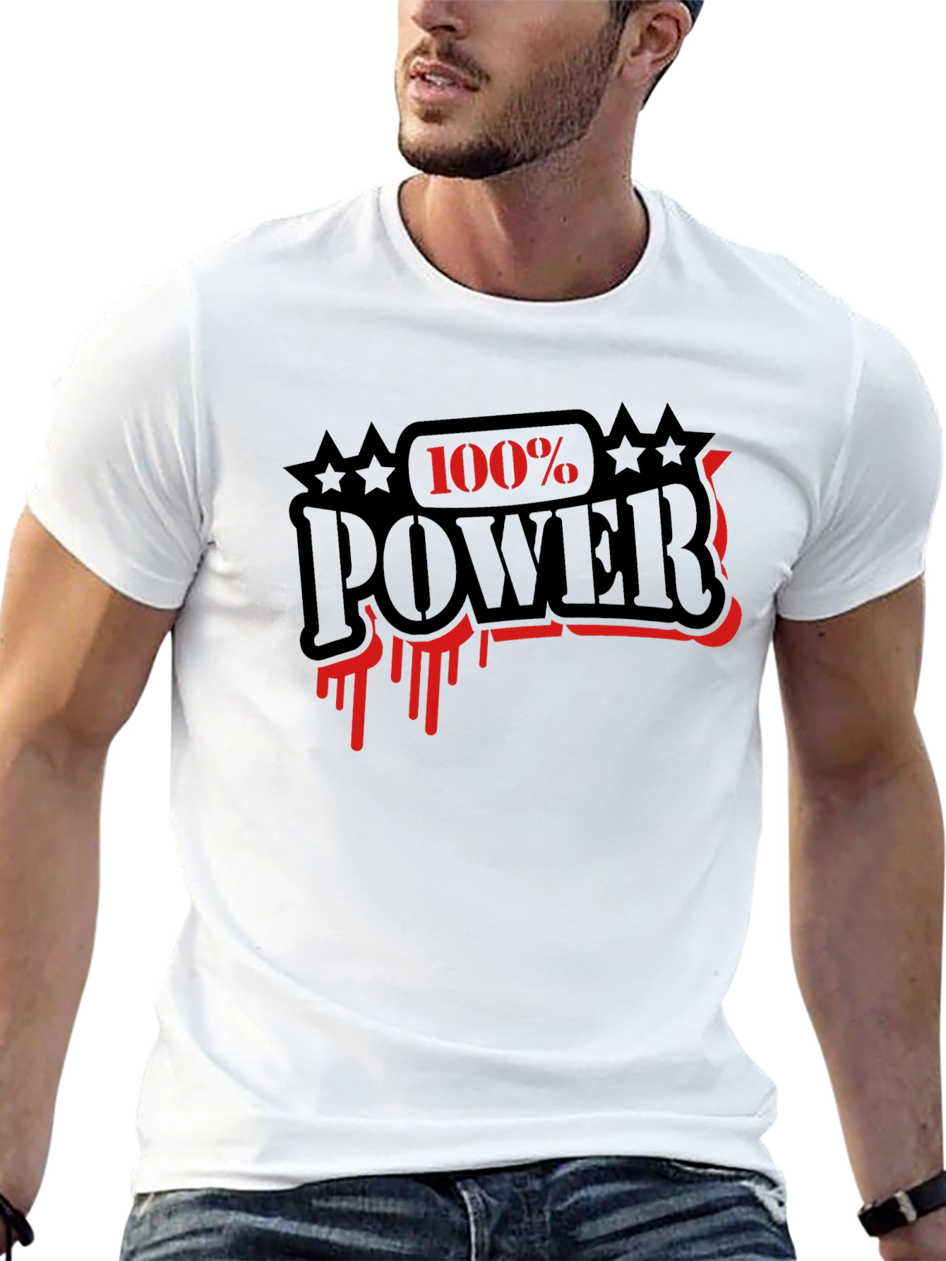 100% Power Graphic T-Shirt - Black