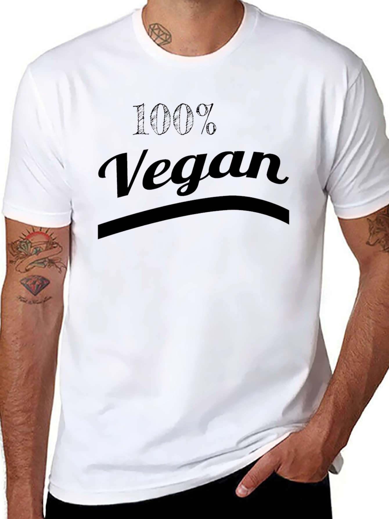 100% Vegan Black T-Shirt - Stylish & Comfortable