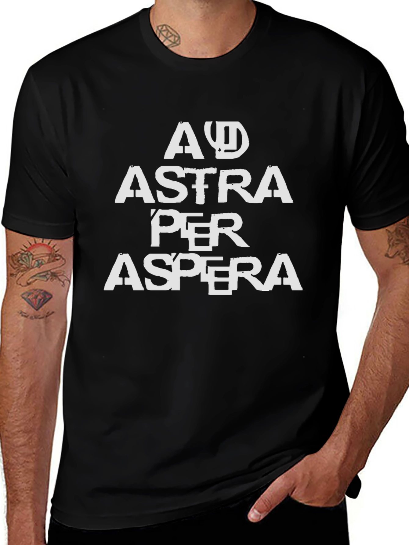 Ad Astra Per Aspera Tee - Black Graphic T-Shirt