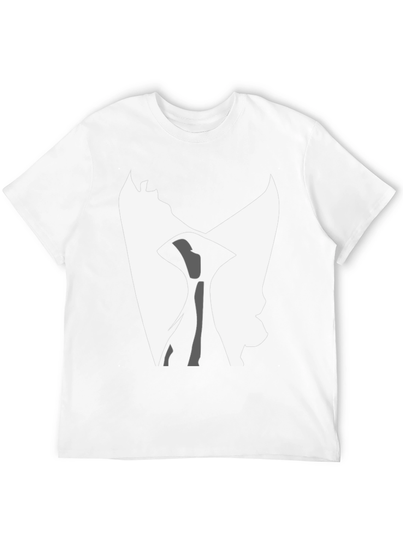 Abstract Face Graphic Tee - Modern Black T-Shirt
