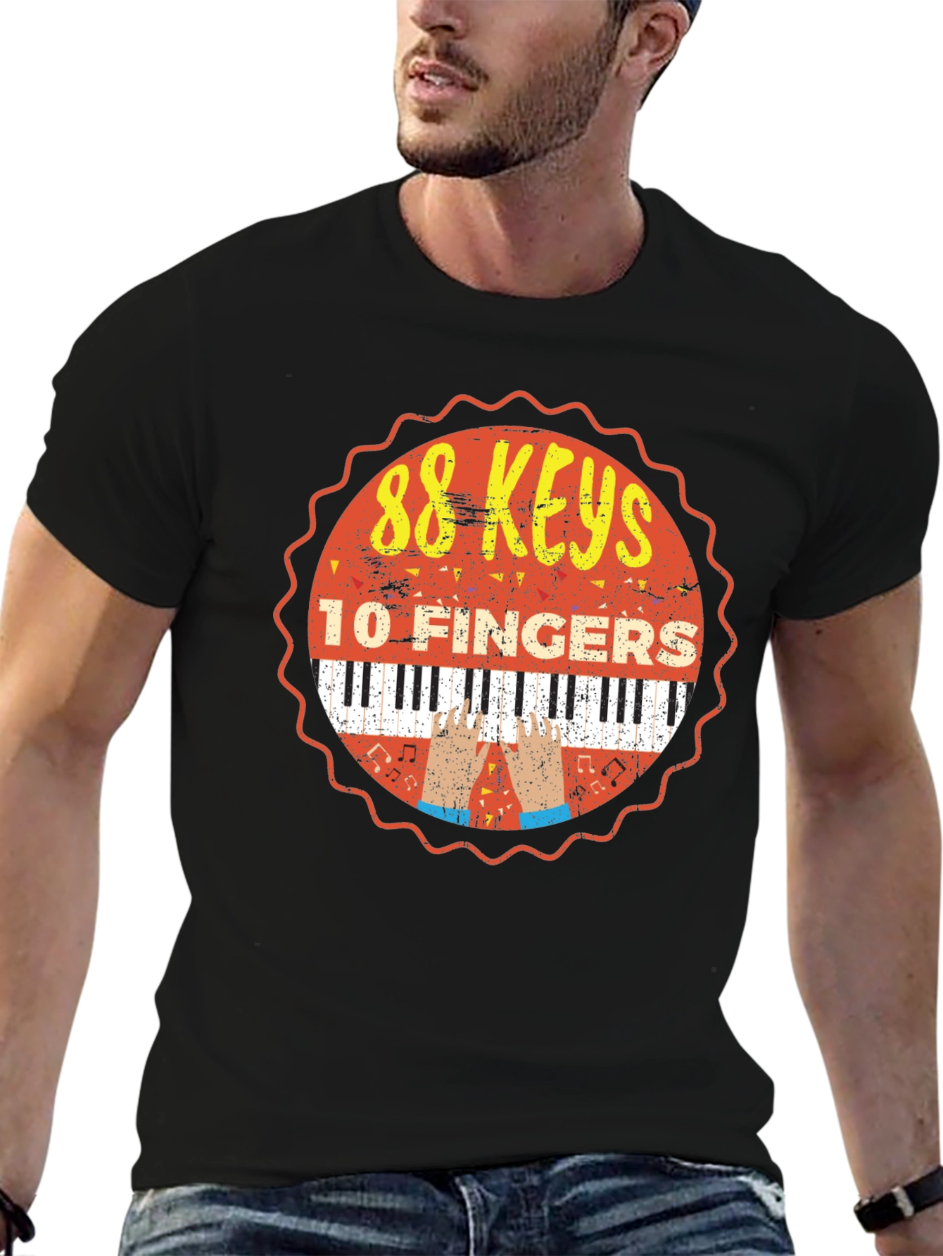 88 Keys 10 Fingers Graphic T-Shirt - Music Lover Tee