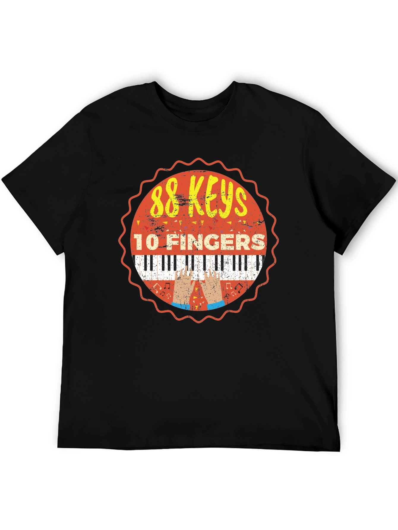 88 Keys 10 Fingers Graphic T-Shirt - Music Lover Tee