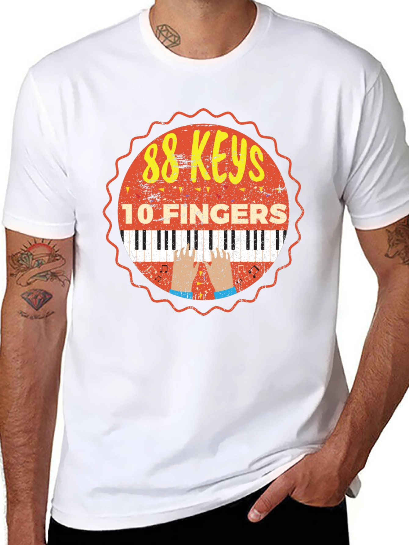 88 Keys 10 Fingers Graphic T-Shirt - Music Lover Tee