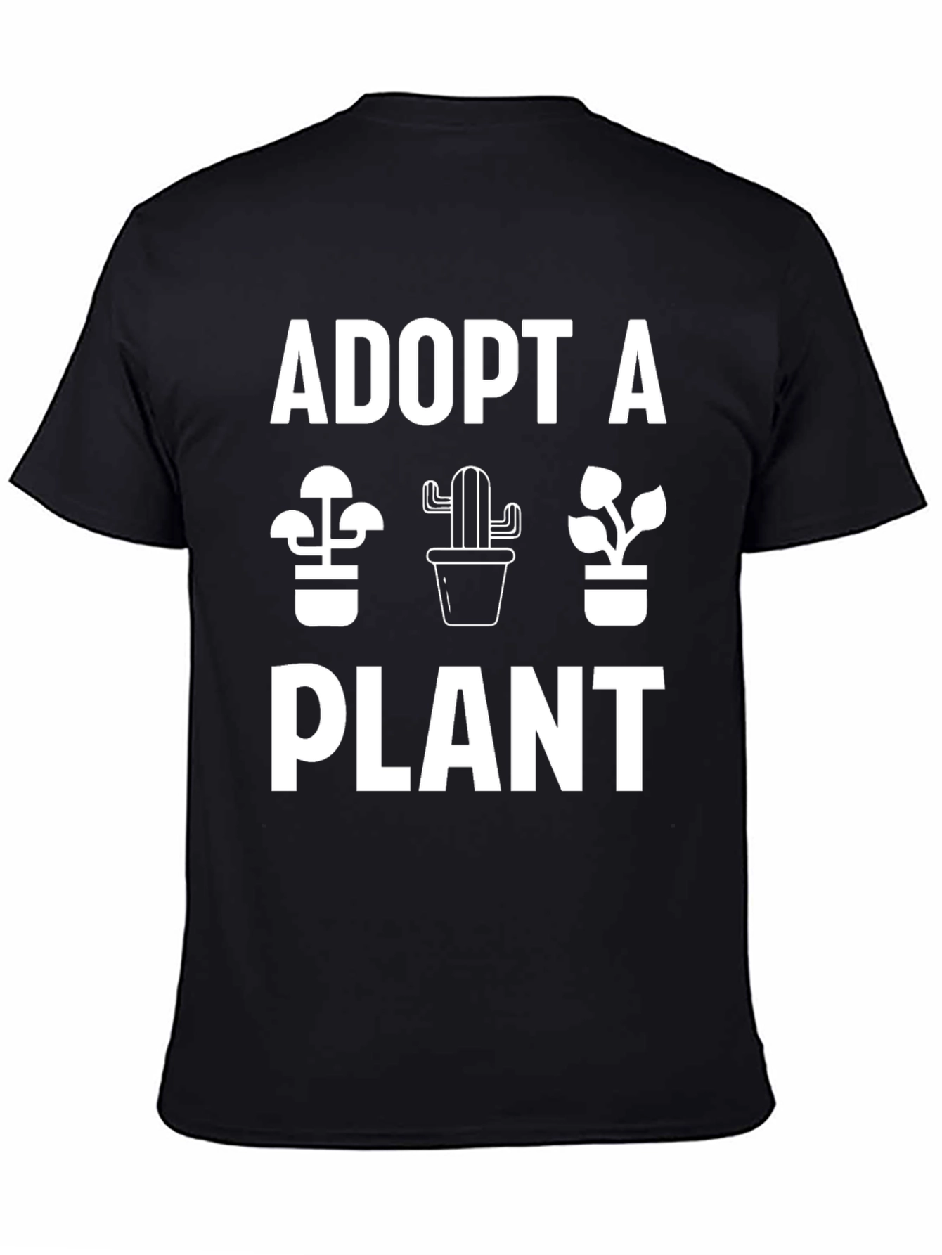 Adopt A Plant Graphic T-Shirt - Black Cotton Tee