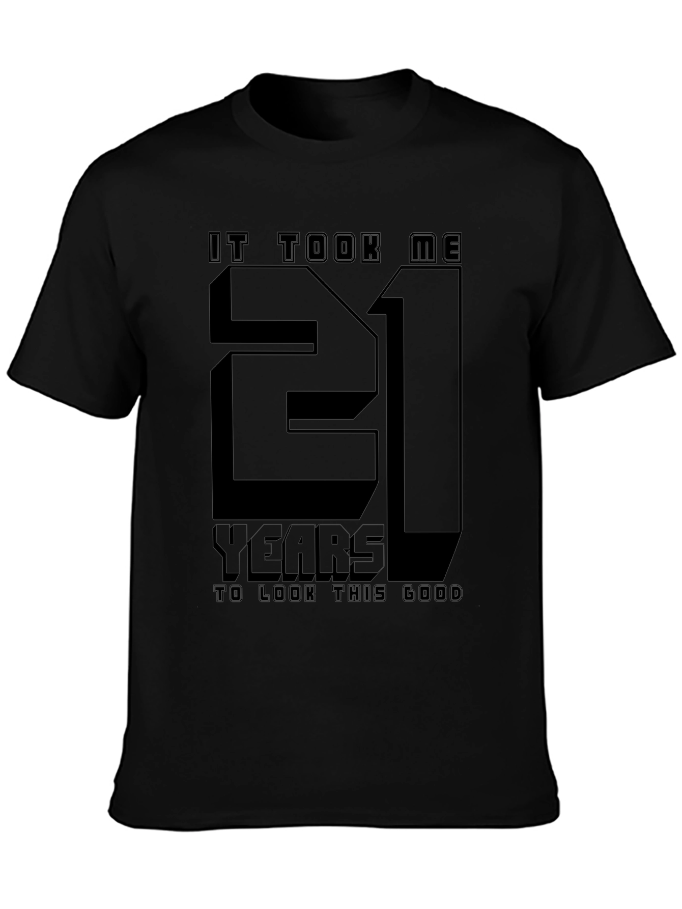 21st Birthday Black Graphic T-Shirt