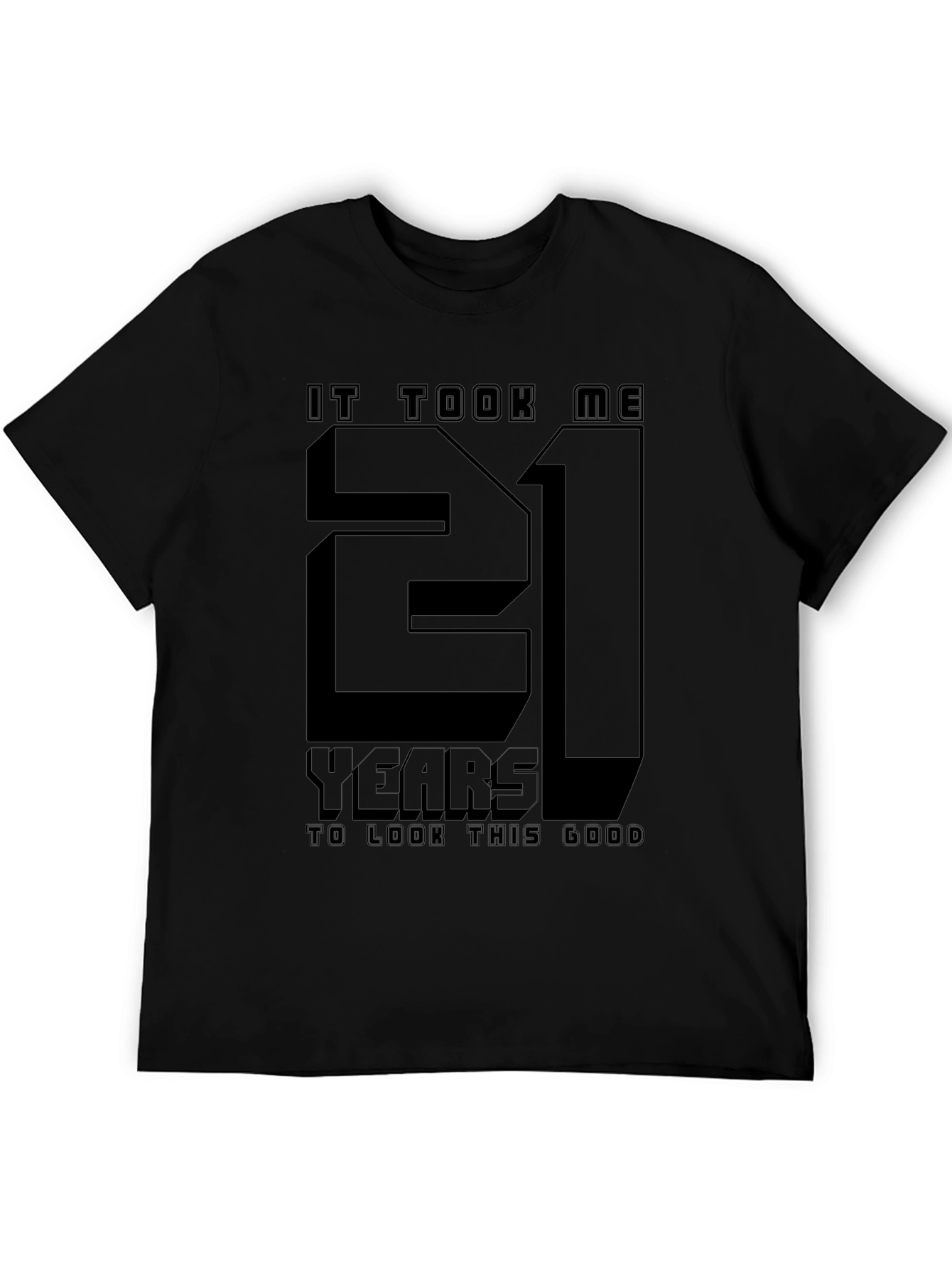 21st Birthday Black Graphic T-Shirt