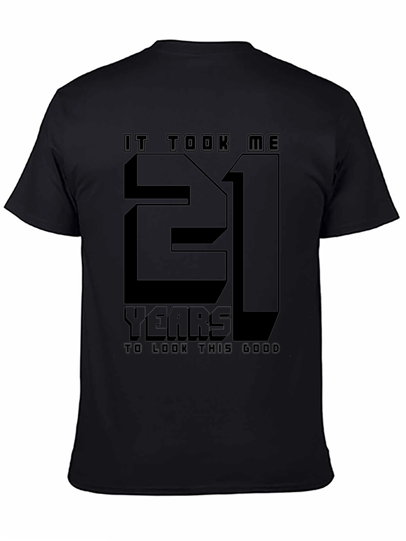 21st Birthday Black Graphic T-Shirt