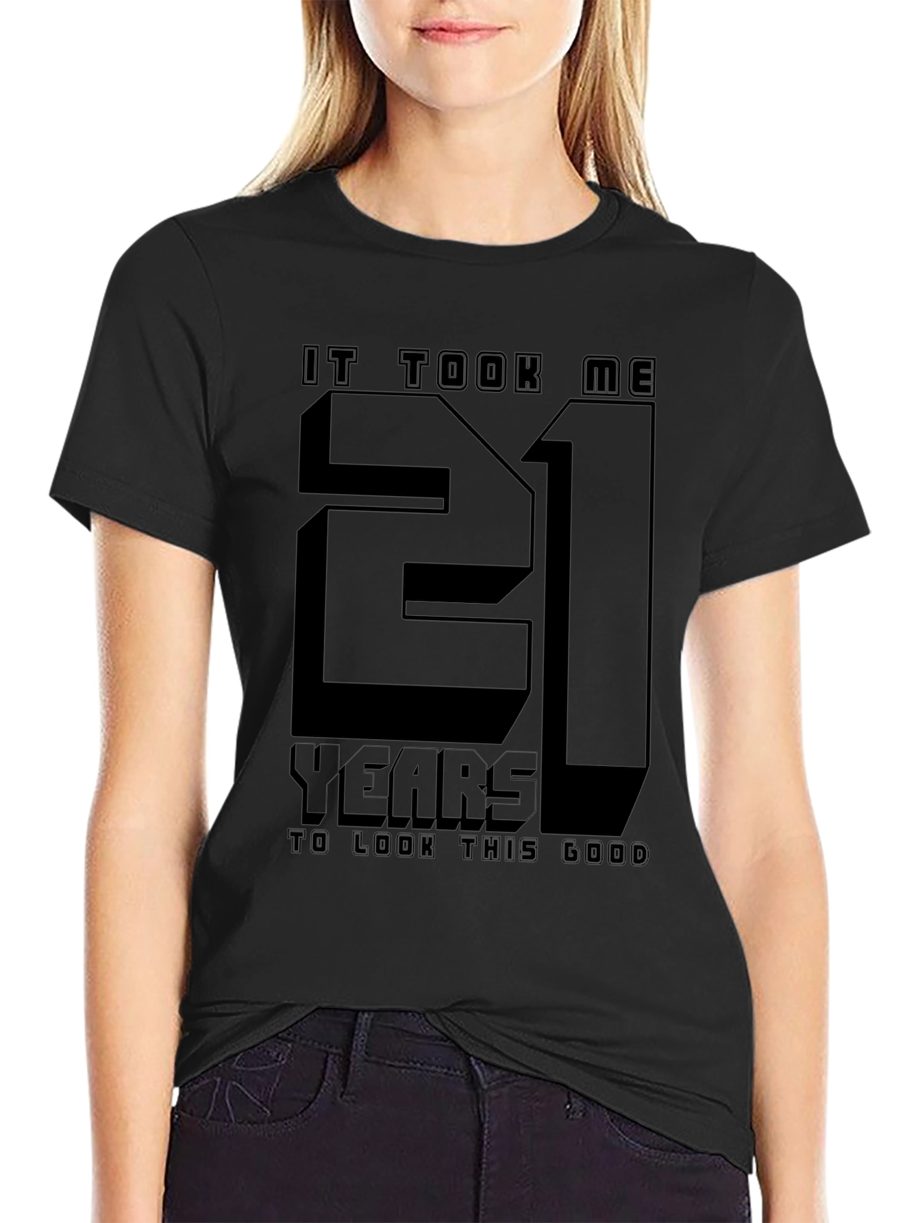21st Birthday Black Graphic T-Shirt