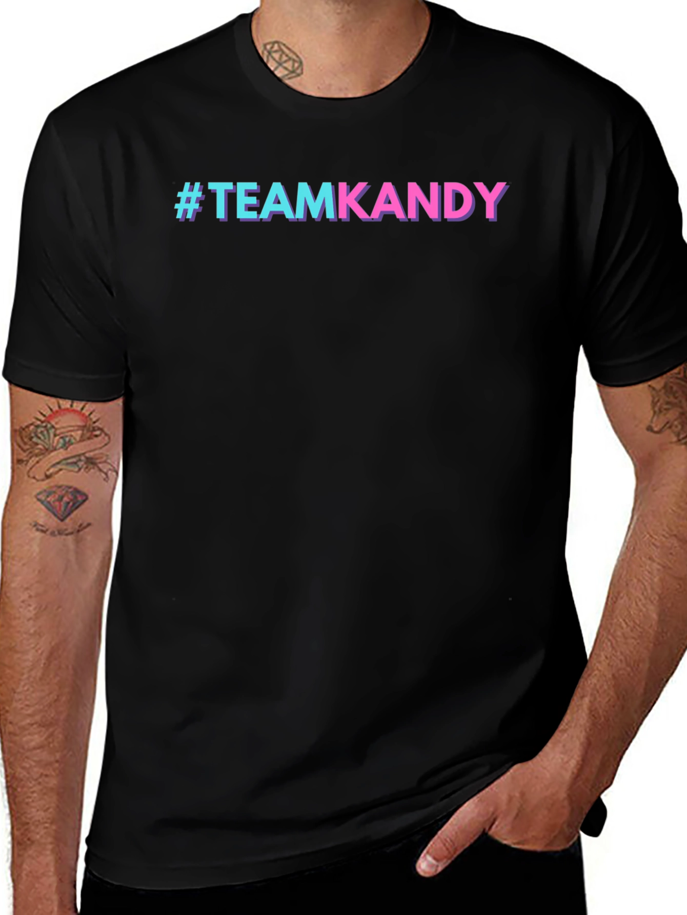 #TeamKandy Black Graphic Tee - Stylish Casual Wear