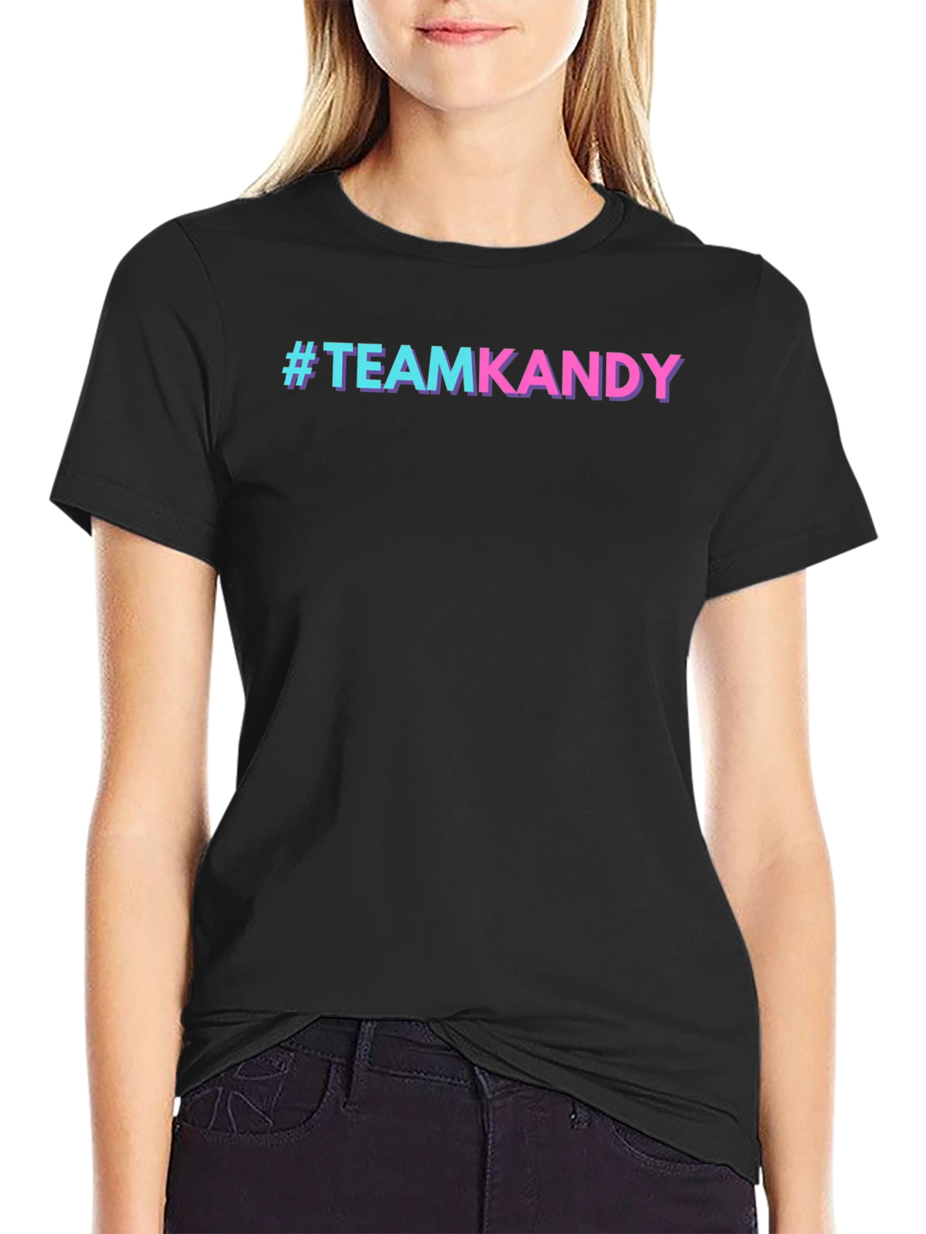 #TeamKandy Black Graphic Tee - Stylish Casual Wear